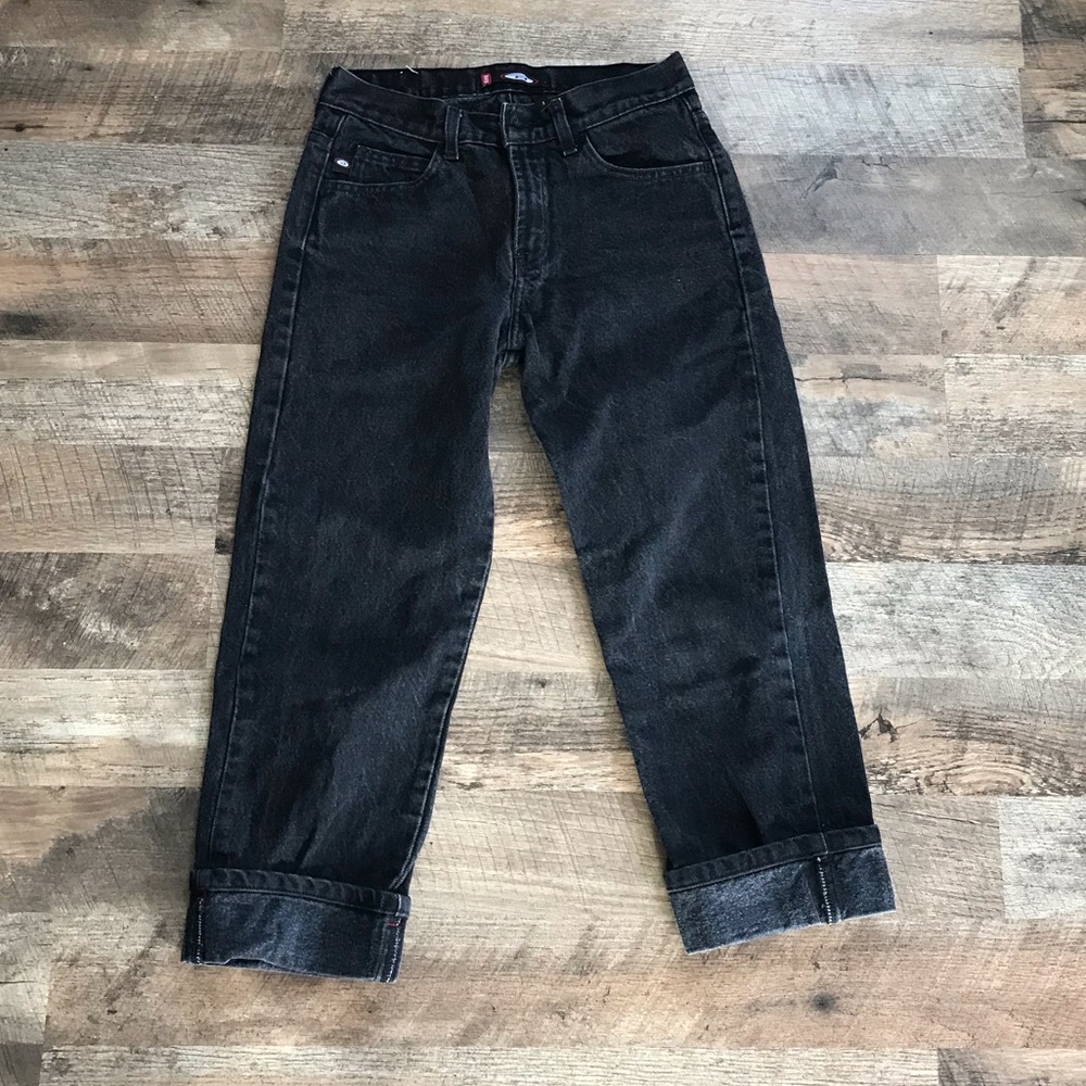 Vintage Bongo Black High Rise Cuff Jeans Juniors Size 3
